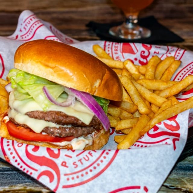 Cheeseburger with French Fries.