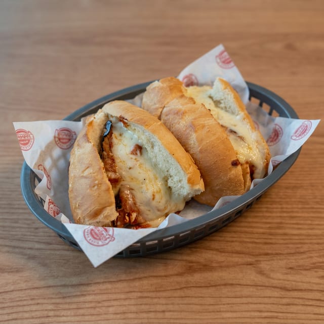 Eggplant Parmigiana Sandwich.